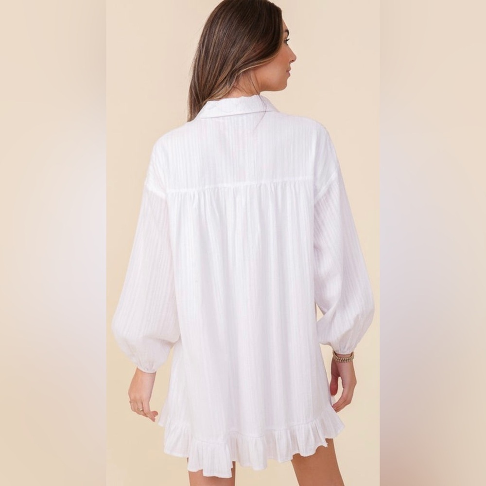 NWT Lumiere White Tiered Ruffled Mini Dress, Size S - Picture 9 of 11